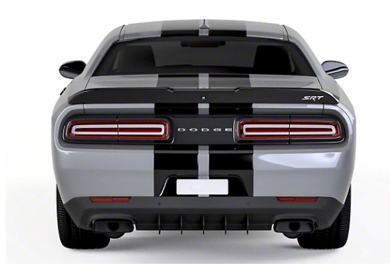 LV Style Black Rear Diffuser 15-up Dodge Challenger Hellcat - Click Image to Close